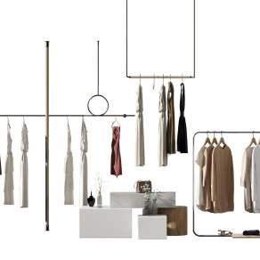 现代衣架3D模型下载